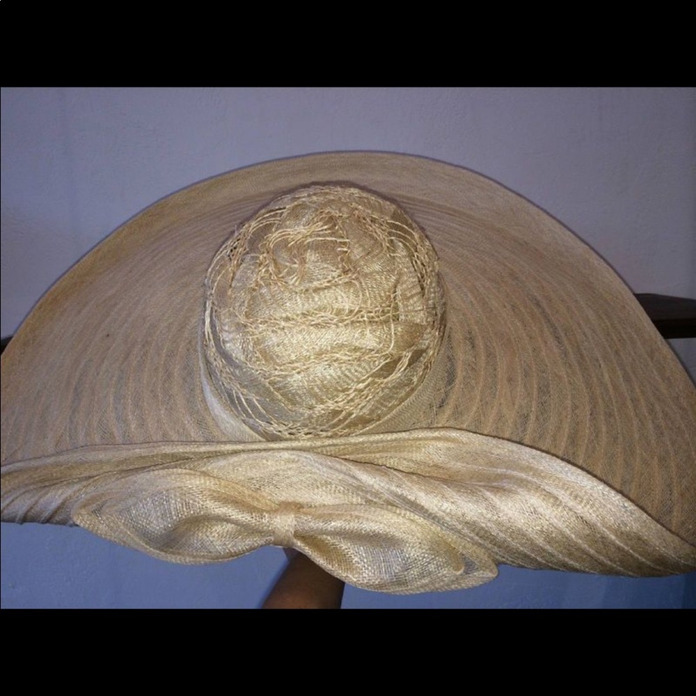 GORGEOUS Australia LGE Church Party Wedding Kentucky Derby Day Natural Woven Hat